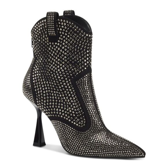 INC Womens Black Western Rhinestone Comfort Oaklynne Pointed Toe Booties 6.5 M - Picture 1 of 4